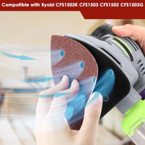 64 Pcs Mouse Sander Sandpaper Detail Sanding Pads,No Cut Line - style: no cut line