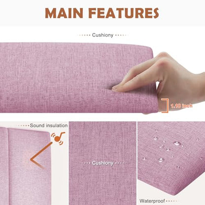 IFNOW Wall Mounted Headboard, Peel and Stick Panels, Light Pink, Queen - color: Fabric-light Pink, size: Queen