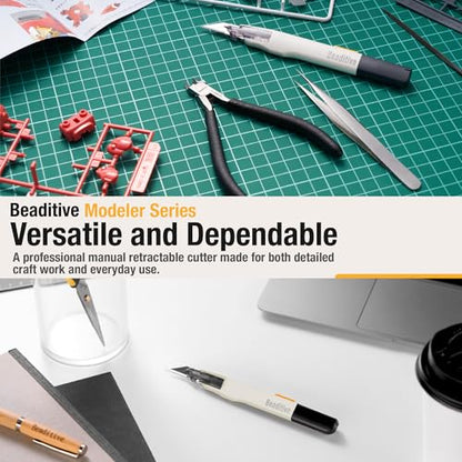 Beaditive High Precision Detail Craft Knife with 10 Blades - 30 Degree Blade Utility Knife - Art, Craft, Model Making - style: 1 Knife, 10 Blades