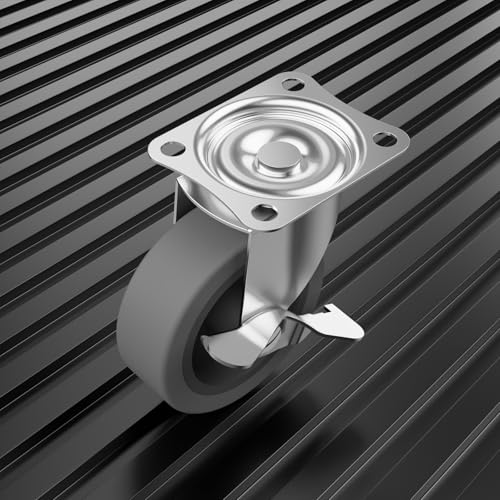 Caster Wheels,3 Inch Casters Set of 4,Heavy Duty Caster with Brake - style: Grey-3"8pack