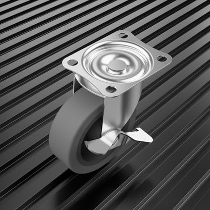 Caster Wheels,3 Inch Casters Set of 4,Heavy Duty Caster with Brake - style: Grey-3"8pack