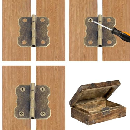 32Pcs 1.18”x0.94” Mini Jewelry Box Hinges, Antique Bronze Iron Butterfly Hinges Small Decorative Hinges for Wooden Chest Wine Box Toolbox Cupboard - style: Style-3