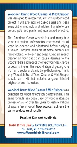 EFC-38 Wood Cleaner & Mild Stripper for Cleaning Outdoor Decks, Fences, Siding, and Log Cabins - 2 lbs Concentrated Powder (Covers 750 Sq. Ft.)