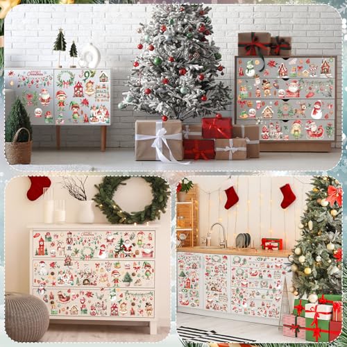 BBTO 12 Sheets Christmas Rub on Transfers for Crafts - style: Sweet