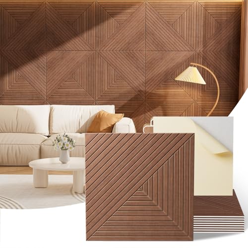 Acoustic Wall Panels, 8 Piece 23.62" X 23.62" Peel and Stick Wall Panels - color: Elysian Step Vortex, size: 94 X 48 Inches