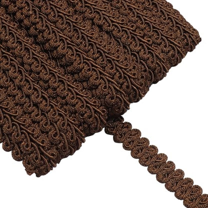 Coffee Brown Gimp Braid Trim, 1/2 Inch Width - color: Coffee Brown