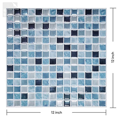 Tic Tac Tiles Peel & Stick Wall Tile, Small Square Maple & Sea, 10 Sheets