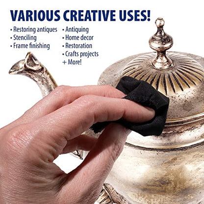 AMACO Rub n Buff Wax Metallic Finish Grey Kit - Ebony Silver Leaf and Pewter 15ml Tubes - Versatile Gilding Wax for Finishing Furniture Antiquing and Restoration - 3 Rub and Buff Colors