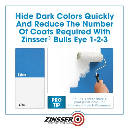 Zinsser 2001 Bulls Eye 1-2-3 All surface Primer, Gallon, White - color: White, size: Gallon (Pack of 1)