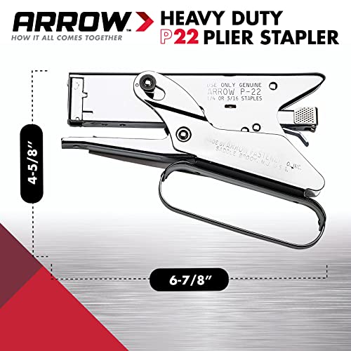 Arrow Fastener P22 Heavy Duty Handheld Plier Stapler for Crafts, Office, and Insulation, Uses 1/4-Inch and 5/16-Inch Staples (Pack of 6) - size: Medium (Pack of 6)