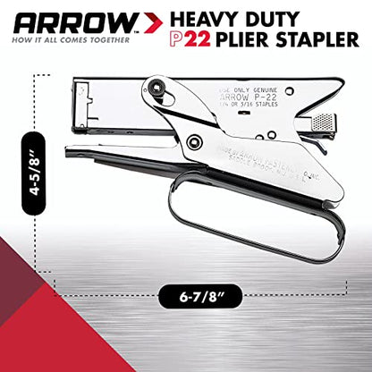 Arrow Fastener P22 Heavy Duty Handheld Plier Stapler for Crafts, Office, and Insulation, Uses 1/4-Inch and 5/16-Inch Staples (Pack of 6) - size: Medium (Pack of 6)