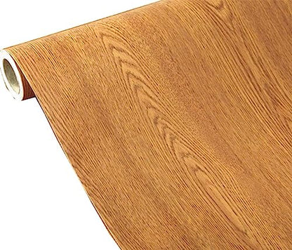 TOOLDECO Peel Stick Wood Grain Wallpaper Countertop Paper Funitures Decorative Vinyl Sticker (15.8X79Inch, Yellow) (24Inch*98Inch) - size: 24"W x 98"L