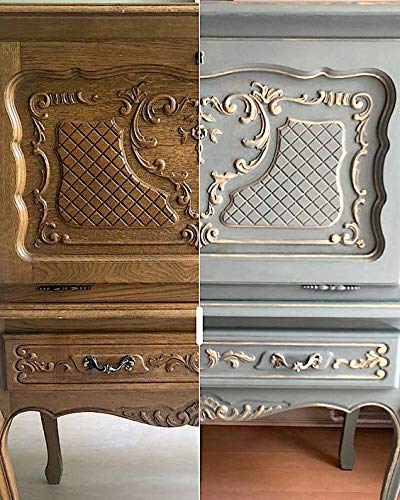 Shabby Chic Chalk Furniture Paint: Luxurious Metallic Paint, Craft Paint for Home Decor, DIY, Wood Cabinets - All-in-One Paints with Shiny Metallic Finish [Metallic Gun Metal] - (8.5 oz Covers 32 sf)