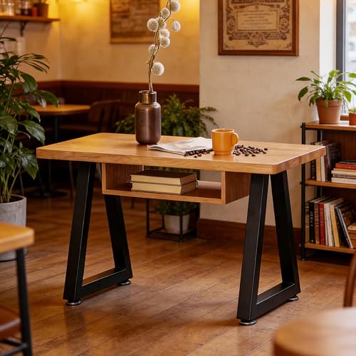 24 Inch Metal Table Legs Black, Industrial DIY Furniture Legs for Desk, Nightstand, Coffee/End/Side Table, Set of 2 - size: 24 '' Trapezoid