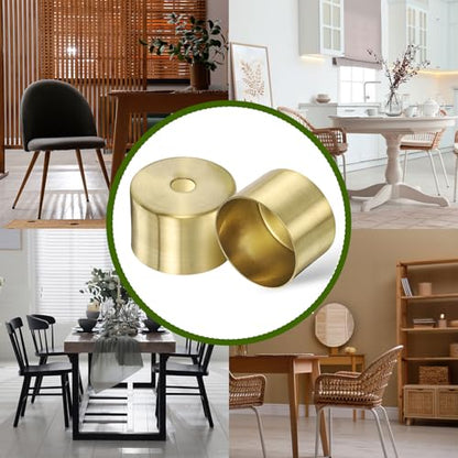uxcell 4Pcs Metal Furniture Feet Cover, 1.69 x 1.18 Inch Conical Gold Table Foot Cap Increase Height Furniture Pads Leg Cover Protector for Chair, Table, Sofa - size: 1.69 x 1.18 Inch