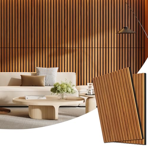 2 Pack Acoustic Wood Panels for Wall 47.24" x 23.81" Soundproof - color: Teak, size: 47" x 23" (2 PCs)