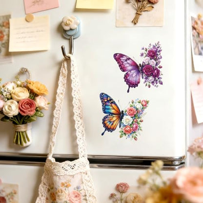 Peacoblue Butterflies Flowers Rub On Transfers for Craft, Transfer Sticker - style: Butterflies and Flowers