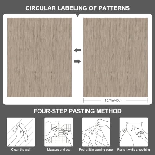 Faux Wood Wallpaper 15.7"x118" - color: Wood Grain 9, size: 15.7" x 118"