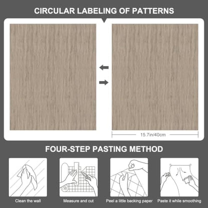 Faux Wood Wallpaper 15.7"x472" - color: Wood Grain 9, size: 15.7" x 472"