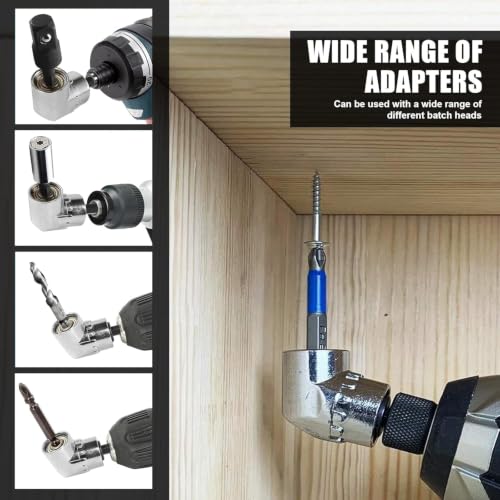 105 Degree Right Angle Drill Adapter, Hex Shank Angle Drill Attachment, Power Screwdriver Corner Driver Tool, Quick Change Drill Bit Extension for Tight Narrow Space Repair Use