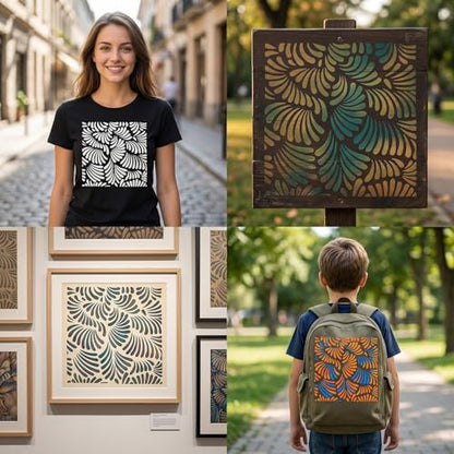 16 Pcs Geometric Abstract Stencils for Painting Reusable Plastic 6×6 Inch Floral Pattern Stencils Drawing Templates for Crafts DIY Wall Canvas Notebook Knit Card Wood - color: Style H