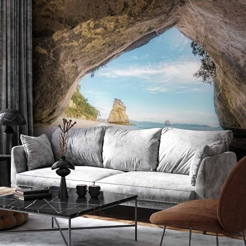 artgeist - Peel and Stick Wall Mural, Living Room Tropical Island 96x69 in - color: #14, size: 69"x96"