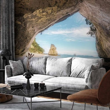 artgeist - Peel and Stick Wall Mural, Living Room Tropical Island 96x69 in - color: #14, size: 69"x96"