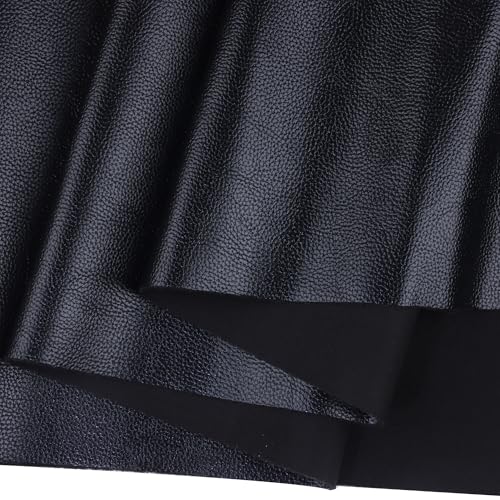 Ramya Faux Leather Sheets Roll 12" X 53"(30cm X 135cm) Upholstery Faux Leather Suitable for Handmade DIY, Earrings, Hair Clips, Sewing Crafts Projects (Black) - color: Black