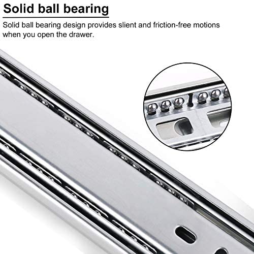 Knobonly 4 Pairs 12 Inch Drawer Slides, Soft Close Ball Bearing Full Extension Side Mount Bulk Pack Glides for Multi Drawer Upgrade, 100lb Load Capacity, Made of Cold Rolled Steel - size: 12 Inch, style: Soft Close - 4 Pairs