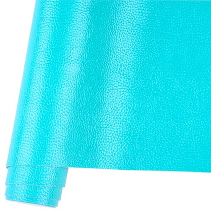 Ramya Faux Leather Sheets Roll 12" X 53"(30cm X 135cm) Upholstery Faux Leather Suitable for Handmade DIY, Earrings, Hair Clips, Sewing Crafts Projects (Lake Blue) - color: Lake Blue
