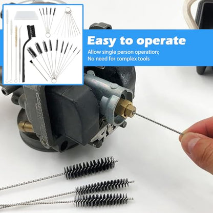 22 Pcs Spray Gun Cleaning Kit, Multi-Purpose Paint Gun Cleaning Kit with Nylon Bristles and Flexible Wire, Reusable Rust-Resistant Paint Sprayer Clean Tool for Air Airbrush Maintenance