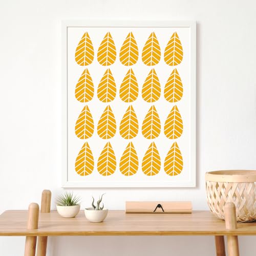 14 Inch (4 Pack) Boho Geometric Modern Design Stencils for Painting Large Pattern on Wall, Wood, Canvas, Crafts, Concrete Stencils for Patio, Reusable Wall Stencils for Painting Art Décor