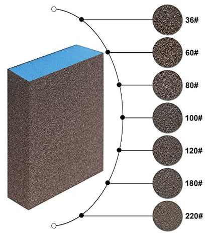 12Pcs Fine Sanding Sponge 120 Grit - size: 120 Grit