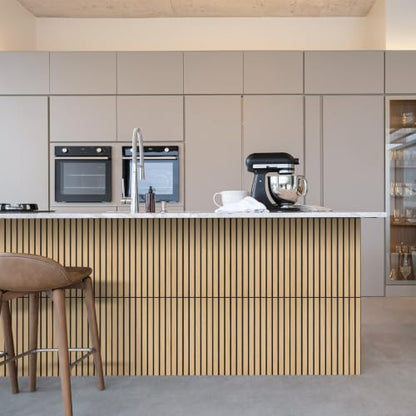 Self-Adhesive Acoustic Wall Panels, Wood Grain Sound Absorbing Panels, Oak - color: Oak