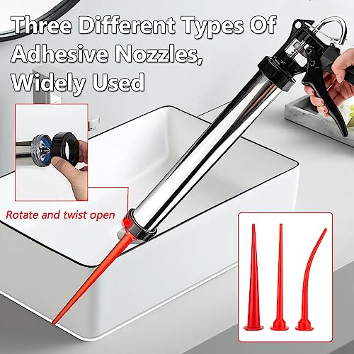 3 PCS Caulking Nozzles for Sausage Caulking Gun,Total length 11.8 inches