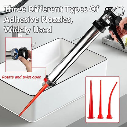 3 PCS Caulking Nozzles for Sausage Caulking Gun,Total length 11.8 inches