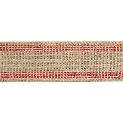 MEEDEE Red Jute 3.5 Inch Webbing Burlap with Red Stitching Upholstery Ribbon Chair Furniture Webbing Heavy Duty Jute Ribbon for Christmas Garland, Wreath, Banner (10 Yards) - color: Red, size: 3.5"