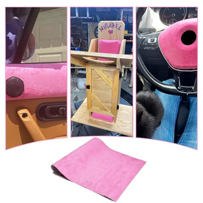 Suede Fabric Car Vinyl Wrap Sticker Sheet, 12"x60", Pink - color: Pink, size: 12" x 60"