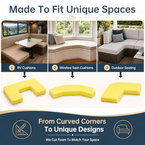 Custom Cut Foam High Density Upholstery Foam Replacement Cushion Pad