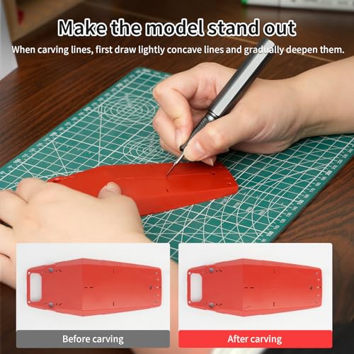 Model Scriber, Line Scriber with Tungsten Steel Blades, Model Scribing Tool for Modeling Hobby, RG Scale Model, Gundam Model Kit, Plastic Models, Resin GK Carved Engraved Lines (0.125MM) - size: 0.125MM