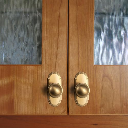 6Pack Champagne Bronze Cabinet Knobs with Backplate Drawer knobs - color: Champagne Bronze, style: Orbit Rim