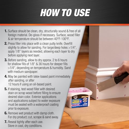 DAP Plastic Wood-X with DryDex Wood Filler, Natural, 8 Oz (7079800541)