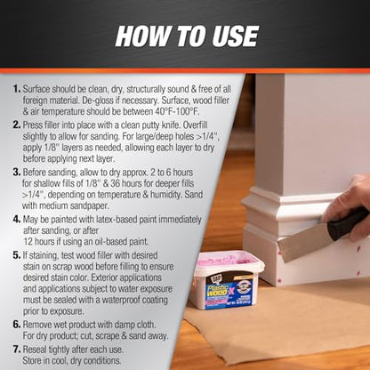PLASTIC WOOD DAP X with DryDex Wood Filler, Natural, 32 Oz (7079800543)