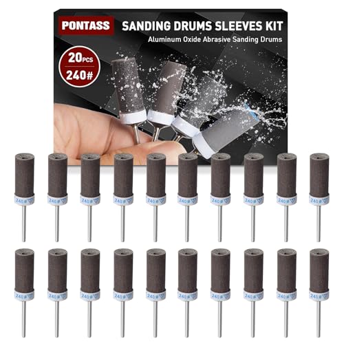 20 Pcs 240 Grit Sanding Stick & Sanding Drum for Dremel Rotary Tool - size: 240 Grits