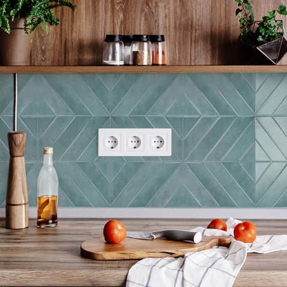 STICKGOO Herringbone Peel and Stick Backsplash, Blue Teal, 10 Sheets - color: Blue Teal, size: Pack of 10