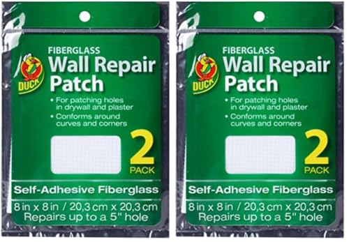 Duck Brand Fiberglass Wall Repair Patch, White, 8 Inches x 8 Inches, 4 Pack (283997) - size: 8 in x 8 in (Pack of 2)
