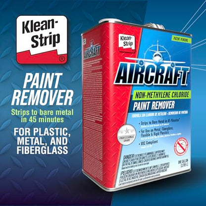 KLEAN-STRIP Aircraft Paint Remover, Professional Grade Paint Stripper for Cars & Metal Surfaces, VOC Compliant, 1 Gallon