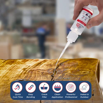 16 oz. Thick CA Glue for Woodworking, Premium Super Glue Kit for Wood Turning with Extra Bottles, Anti Clog Caps, Microtips, Thick Viscosity Cyanoacrylate for Plastic, DIY, Craft, Hobby, etc - size: 16 oz, style: THICK