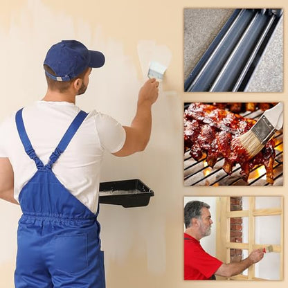 3 Inch Wide Wool Paint Brushes, Set of 2 for DIY and Furniture - size: 3 Inch