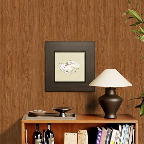 Wood Walnut Contact Paper Peel and Stick Brown Wooden Grain Vinyl Wrap - color: Nut-brown, size: 11.8" x 78.2"